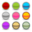 Starburst tags with different colors over white Starburst tags with different colors over white