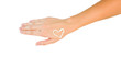 Photo: Hand with cream heart Hand with cream heart