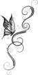 floral, filigranes Tattoo, Ranke mit Schmetterling, butterfly