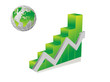 Business chart with planet