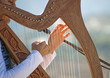 Harp being played bay a Woman Harp being played bay a Woman
