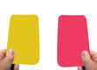 Warning yellow card and red card your sent off