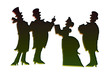 Illustration: Victorian christmas carolers making a vintage card Victorian christmas carolers making a vintage card