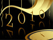 Vector: Golden 2010 with midnight clock Golden 2010 with midnight clock