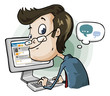 Wasting Time on Facebook and Chat. Cartoon Series