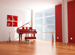 red and white  music room