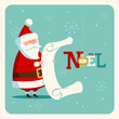 Christmas card with Santa. Vector. Editable