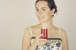 Young smiling woman with glass of red wine Young smiling woman with glass of red wine