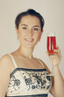 Young smiling woman with glass of red wine Young smiling woman with glass of red wine