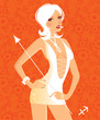 Beautiful girl in white dress - zodiac signs (Sagittarius)