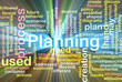 Planning word cloud glowing