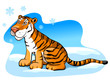 pretty tiger on the snow