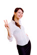 beautiful girl on white background