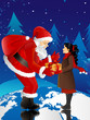 Santa Claus and little girl Santa Claus and little girl