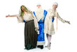 Santa Claus, a witch and a beautiful girl