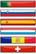 drapeaux européens cadres glassy