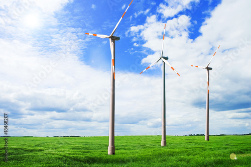 Photo: wind turbines in the field wind turbines in the field