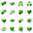 Love web icons, green sticker series