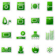 Home appliances web icons, green sticker series Home appliances web icons, green sticker series