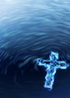 Holy water Cross - religious metaphor