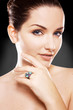 Beautiful woman wearing ring
