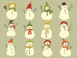 12 Schneemänner im Vektorformat