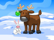 rabbit and deer