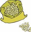 chick peas in a sack