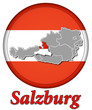 3D-Button Republik Österreich - Salzburg