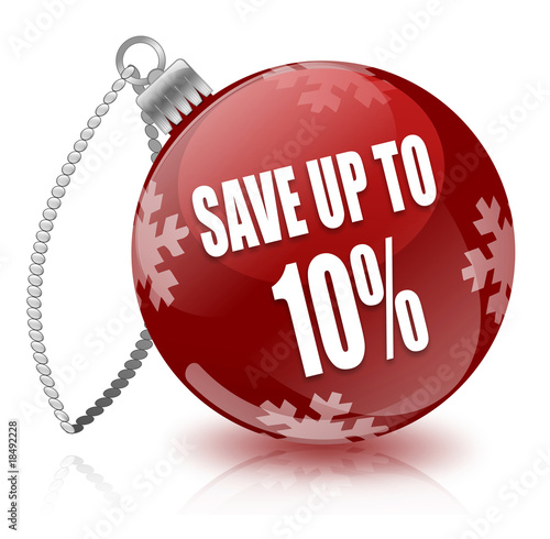 Illustration: Save 10% bauble Save 10% bauble