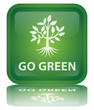 " Go Green " Button (square - shiny - vector - with reflection)