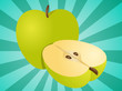 Apple whole and half illustration