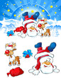 Santa Claus im Handstand mit rudi