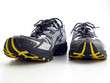 Striped Running Shoes on white front view Striped Running Shoes on white front view