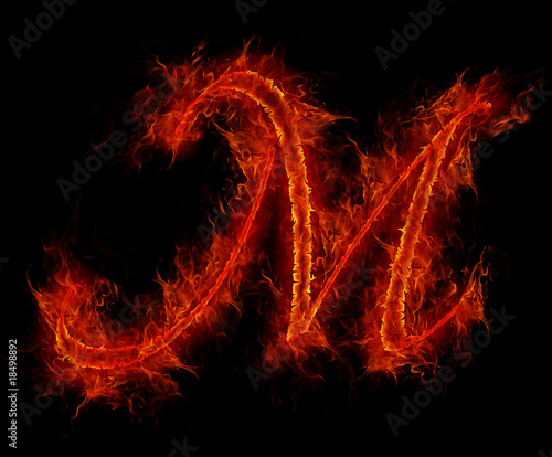 letter e fire. Fire font. Letter M from