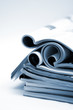 Magazines in blue toned