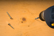 Installing screw with power drill Installing screw with power drill