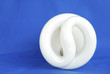 Front view of the energy saving light bulb on blue background