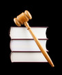 Judge's gavel and stack of legal books