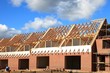 Neubau Dachstuhl Dachbalken Reihenhaus Rohbau