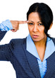 Mixedrace businesswoman suffering