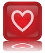 Vecteur : "Heart" Button (square - shiny - red - vector - with reflection) "Heart" Button (square - shiny - red - vector - with reflection)
