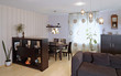 Interior of a guest room in the private house. Indoors.