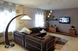 Interior of a guest room in the private house. Indoors.