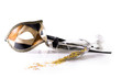 Photo: isolated carnival mask on white with glass isolated carnival mask on white with glass