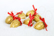 Golden christmas decoration - walnuts in snow