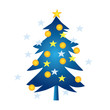 Simple cartoon christmas tree