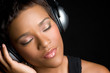 Black Woman Wearing Headphones