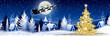 Blue Christmas banner with Santa Claus