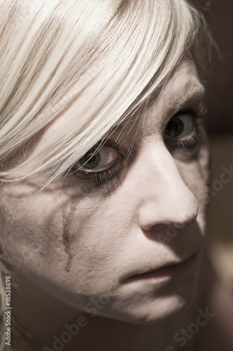 Photo: Blonde woman crying Blonde woman crying